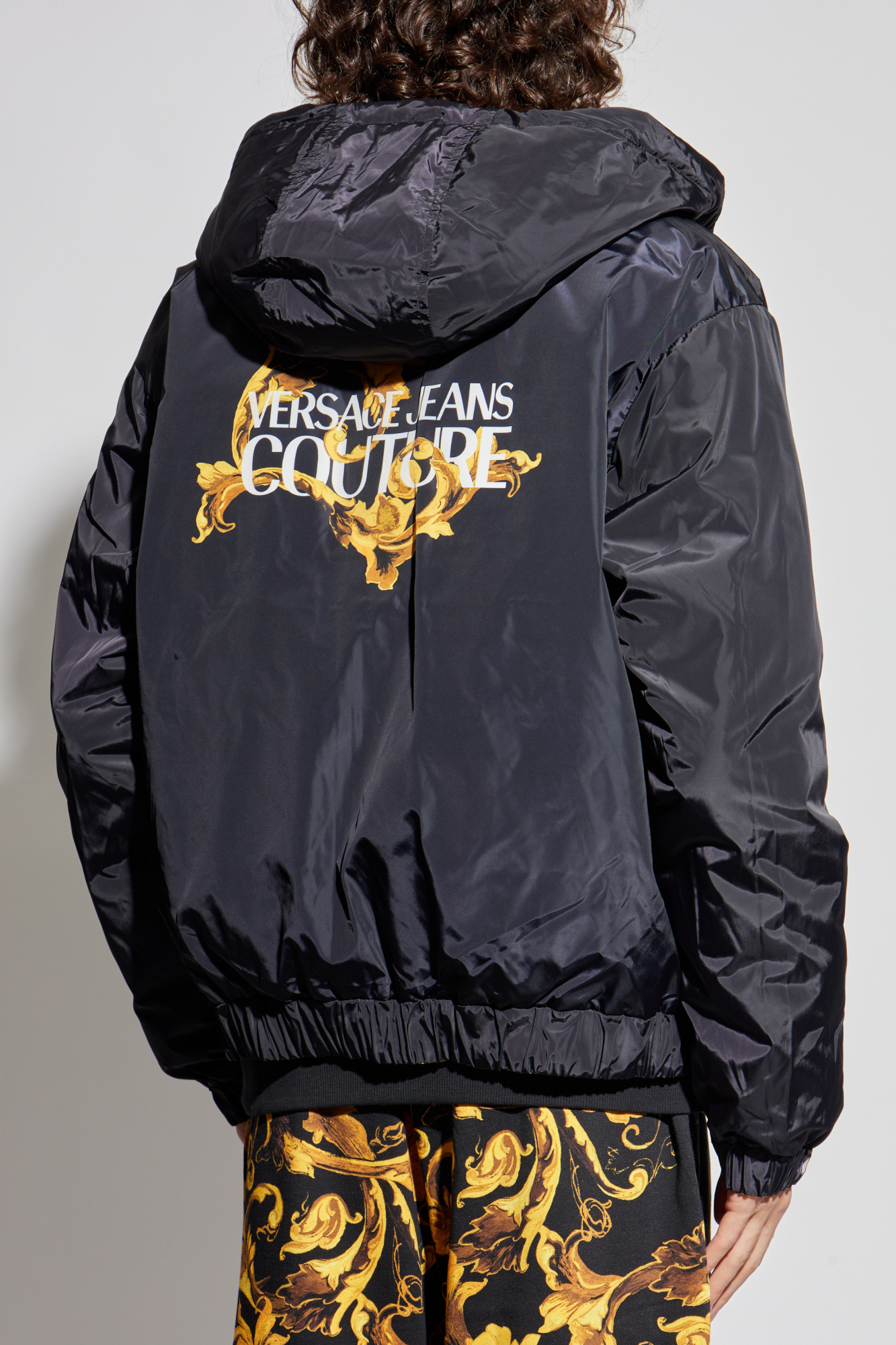 VERSACE JEANS COUTURE ファー付き S グレー Versace Jeans Couture Reversible jacket with detachable hood